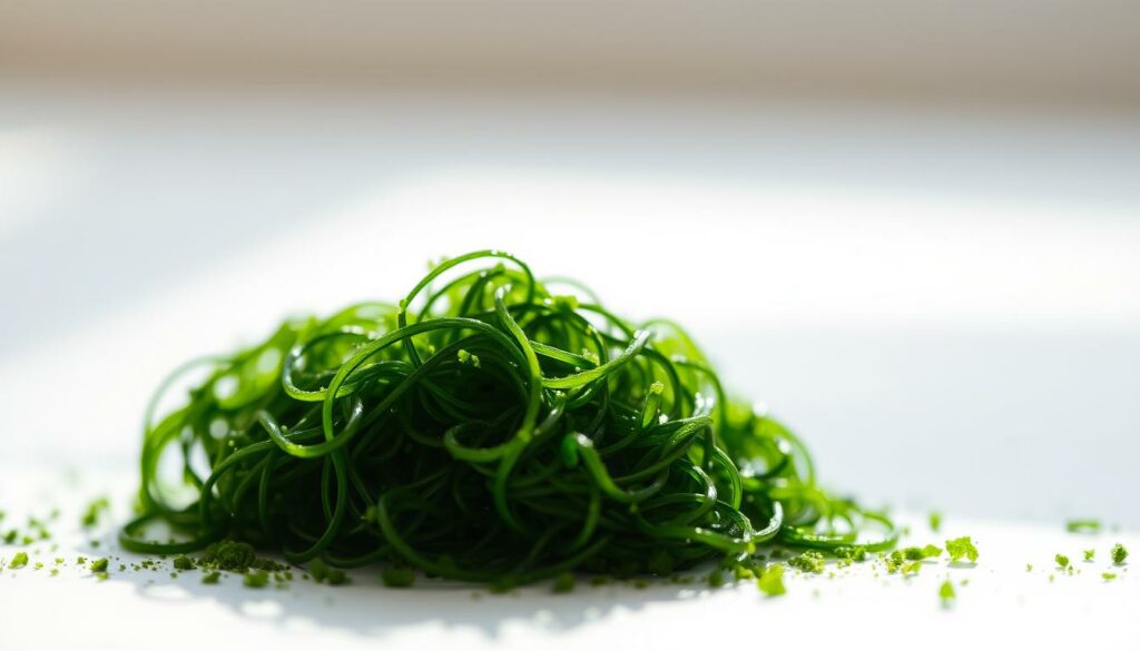 A-close-up-view-of-a-high-quality-organic-spirulina-supplement-showcasing-its-vibrant-green-1024x585 La spiruline bio : un super-aliment aux multiples vertus pour la santé et le bien-être physique