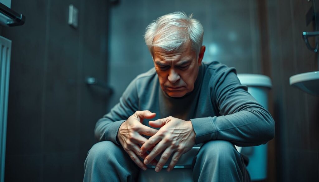 A-middle-aged-person-sitting-on-the-toilet-their-face-contorted-in-discomfort-with-their-1024x585 Quels remèdes naturels contre la constipation