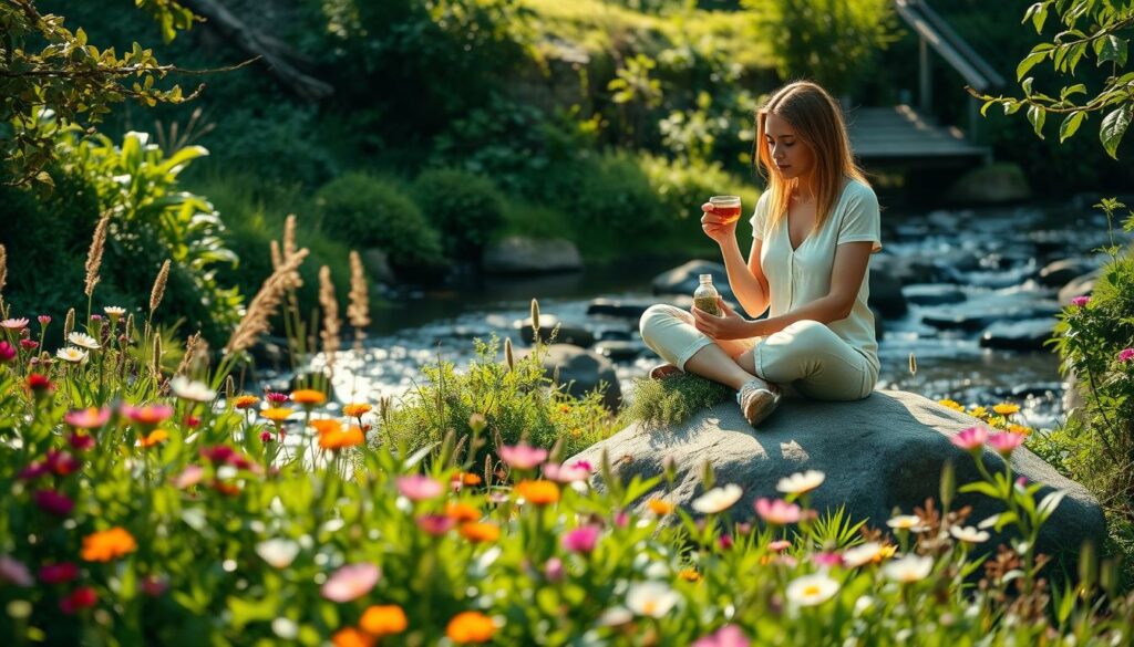 A-serene-sun-dappled-garden-setting-with-lush-greenery-and-vibrant-wildflowers-in-the-1024x585 Quels sont les remèdes naturels contre les infections urinaires