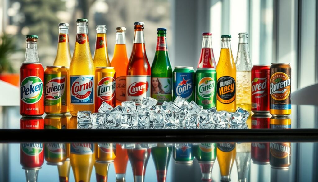 A-vibrant-effervescent-still-life-depicting-various-carbonated-beverages-arranged-on-a-sleek--1024x585 6 Aliments pour Dire Adieu au Ballonnement