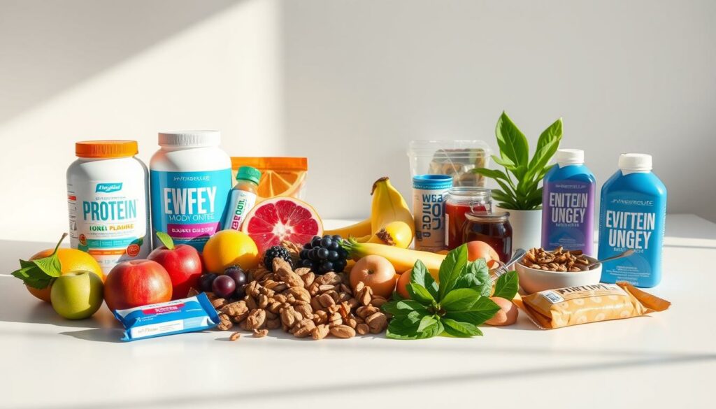 A-vibrant-still-life-depicting-an-assortment-of-sports-nutrition-products-arranged-on-a-clean--1024x585 Quelle est la meilleure alimentation pour un sportif ?
