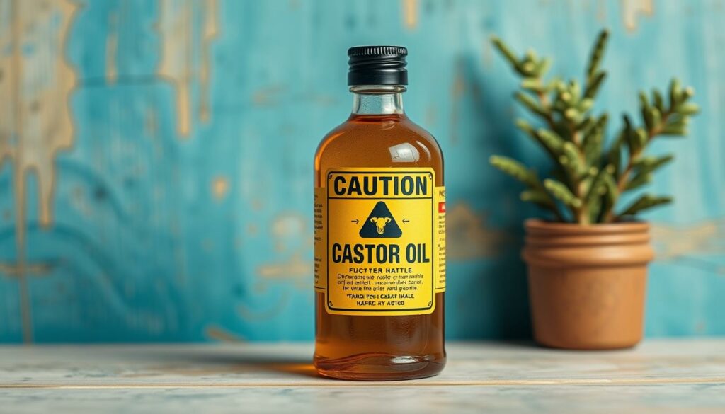 Generez-une-image-dune-bouteille-dhuile-de-ricin-avec-une-etiquette-de-precaution-1024x585 Quels remèdes naturels contre la constipation