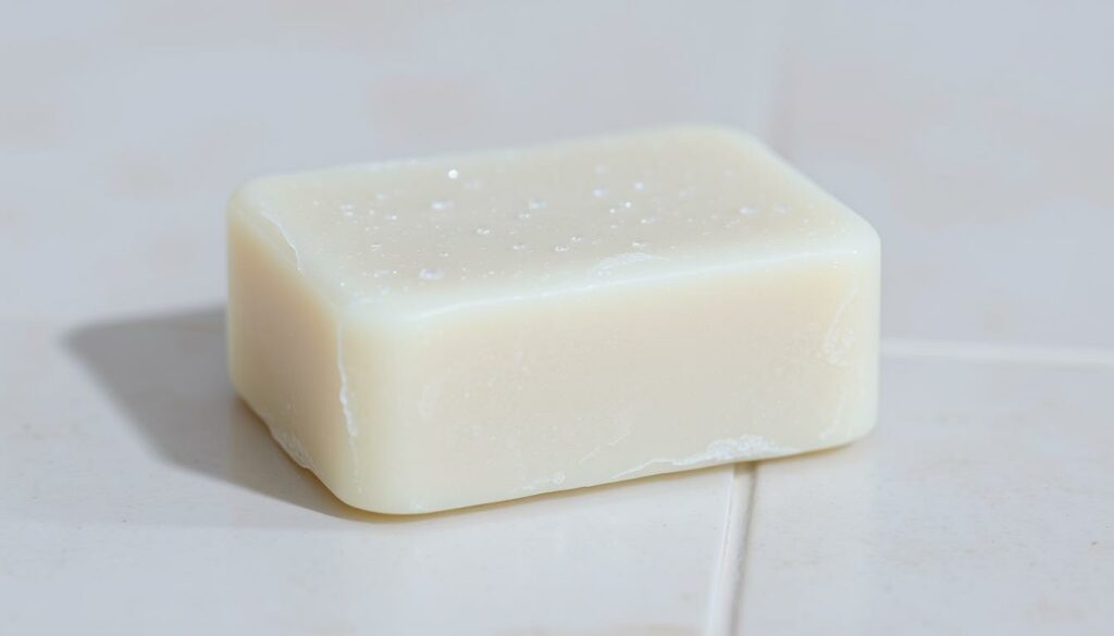 A-close-up-shot-of-a-solid-shampoo-bar-its-surface-glistening-with-tiny-beads-of-water.-The-1024x585 Est-ce que le shampooing solide est bon pour les cheveux ?
