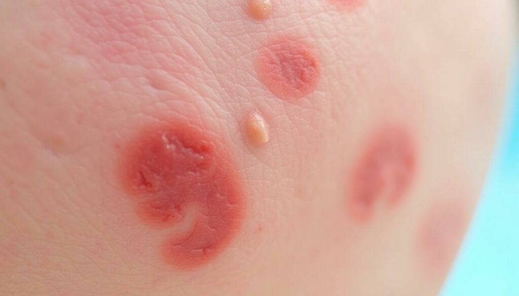 A-closeup-view-of-an-irritated-reddened-human-skin-with-visible-patches-of-inflammation-and-1024x585 Alerte chlore : 3 dangers que votre peau subit !