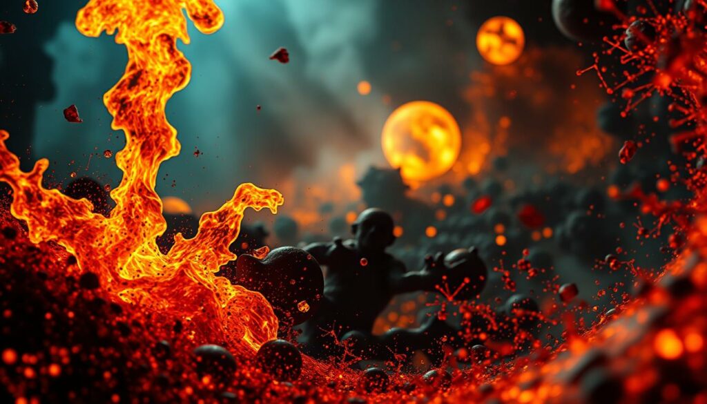 A-dramatic-close-up-view-of-oxidative-stress-depicting-a-turbulent-fiery-landscape-of-free-1024x585 Stress oxydatif – Causes, symptômes et traitements