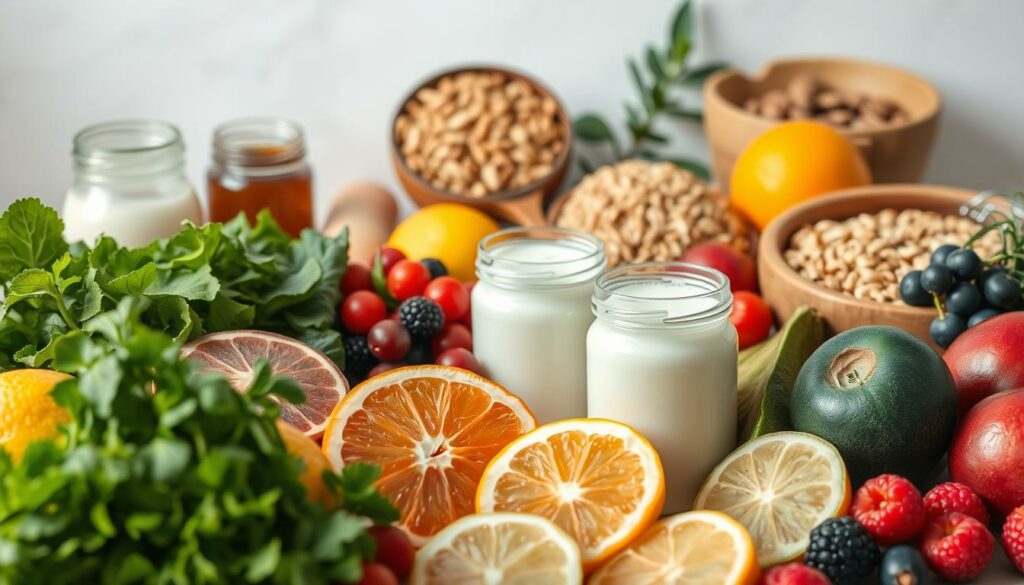A-nourishing-spread-of-wholesome-ingredients-for-optimal-digestion-captured-in-a-warm-1024x585 Que Manger pour Bien Digérer ?