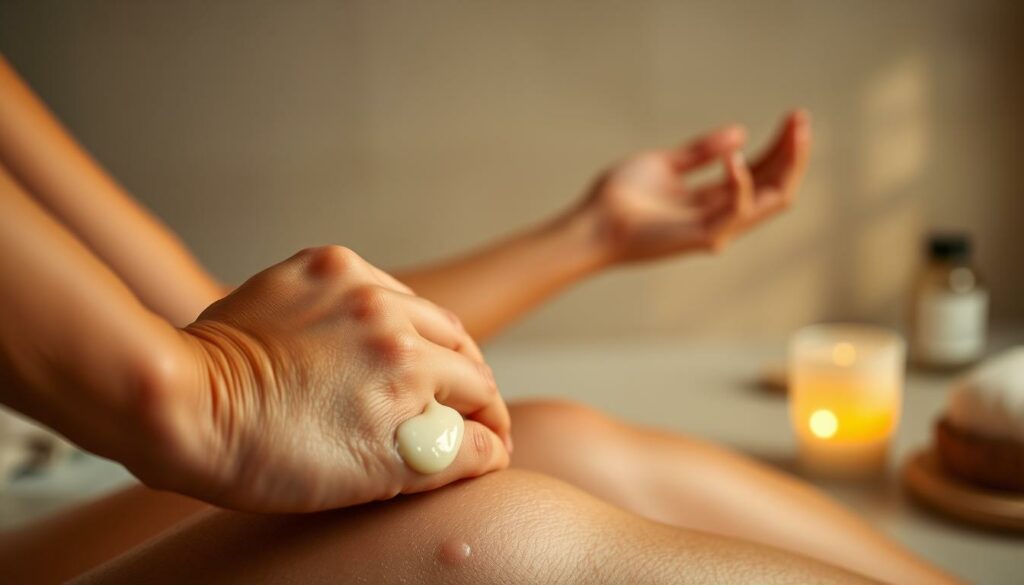 A-serene-close-up-of-a-womans-hands-gently-massaging-fragrant-natural-oils-into-her-dry-flaky-1024x585 Quels soins pour le corps ?