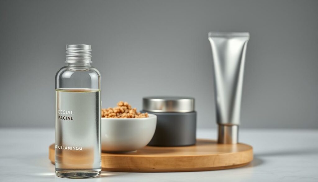 A-serene-minimalist-still-life-showcasing-the-essential-skincare-products-for-a-mans-daily-1024x585 Comment démarrer une routine visage pour homme ?