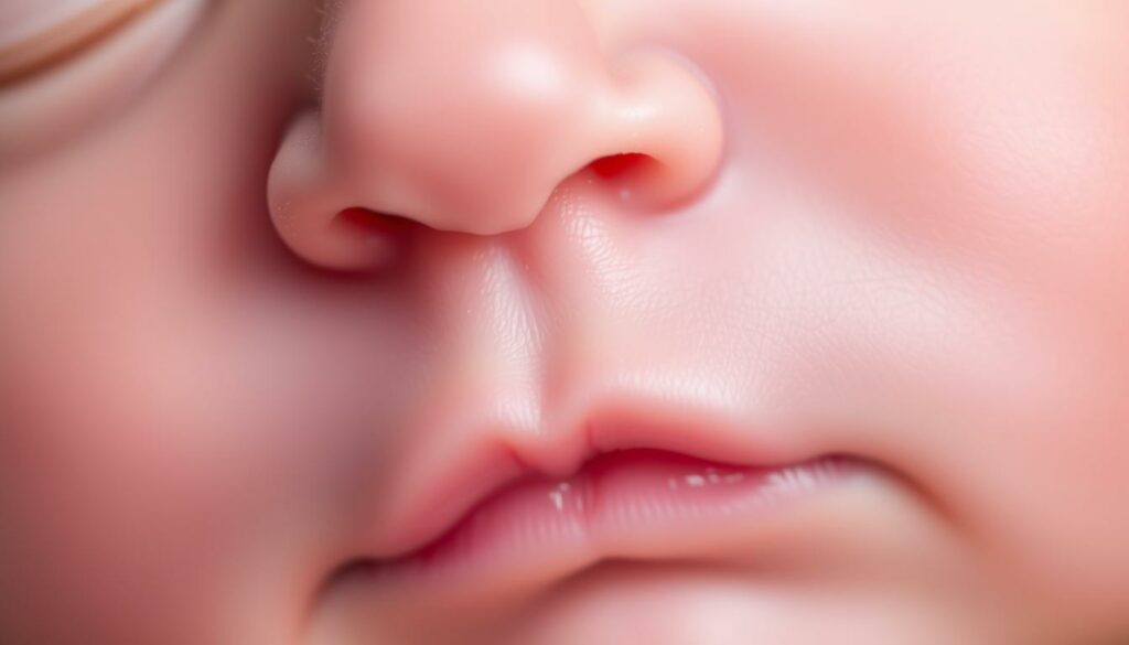 A-soft-pink-nose-of-a-newborn-baby-delicately-detailed-with-subtle-shadows-and-highlights-1024x585 Quels sont les soins essentiels d'un nouveau-né ?