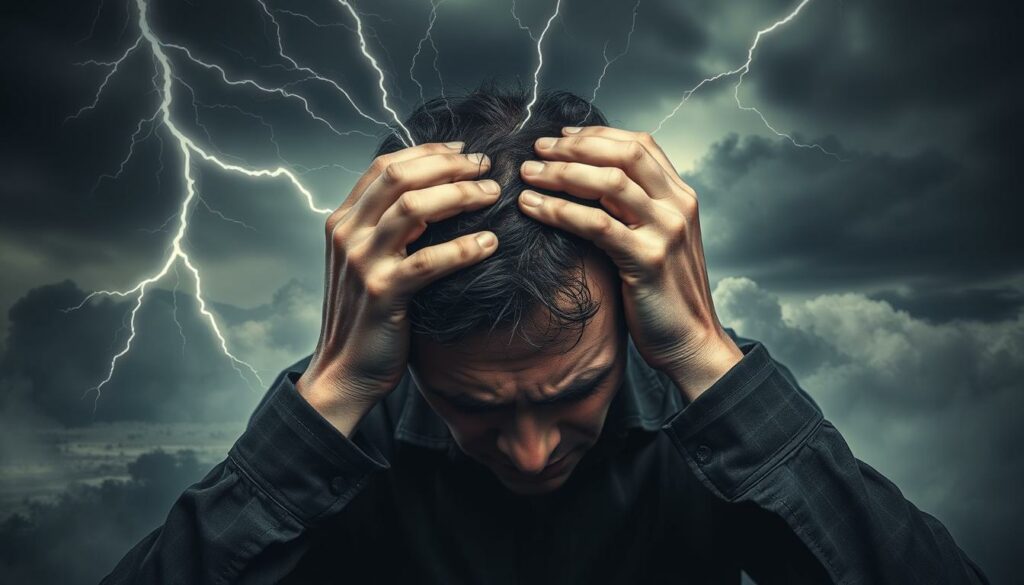 Stress-chronique-a-storm-of-tension-and-unease-clouding-the-mind.-In-the-foreground-a-figure-1024x585 Comment Supporter Le Stress ?